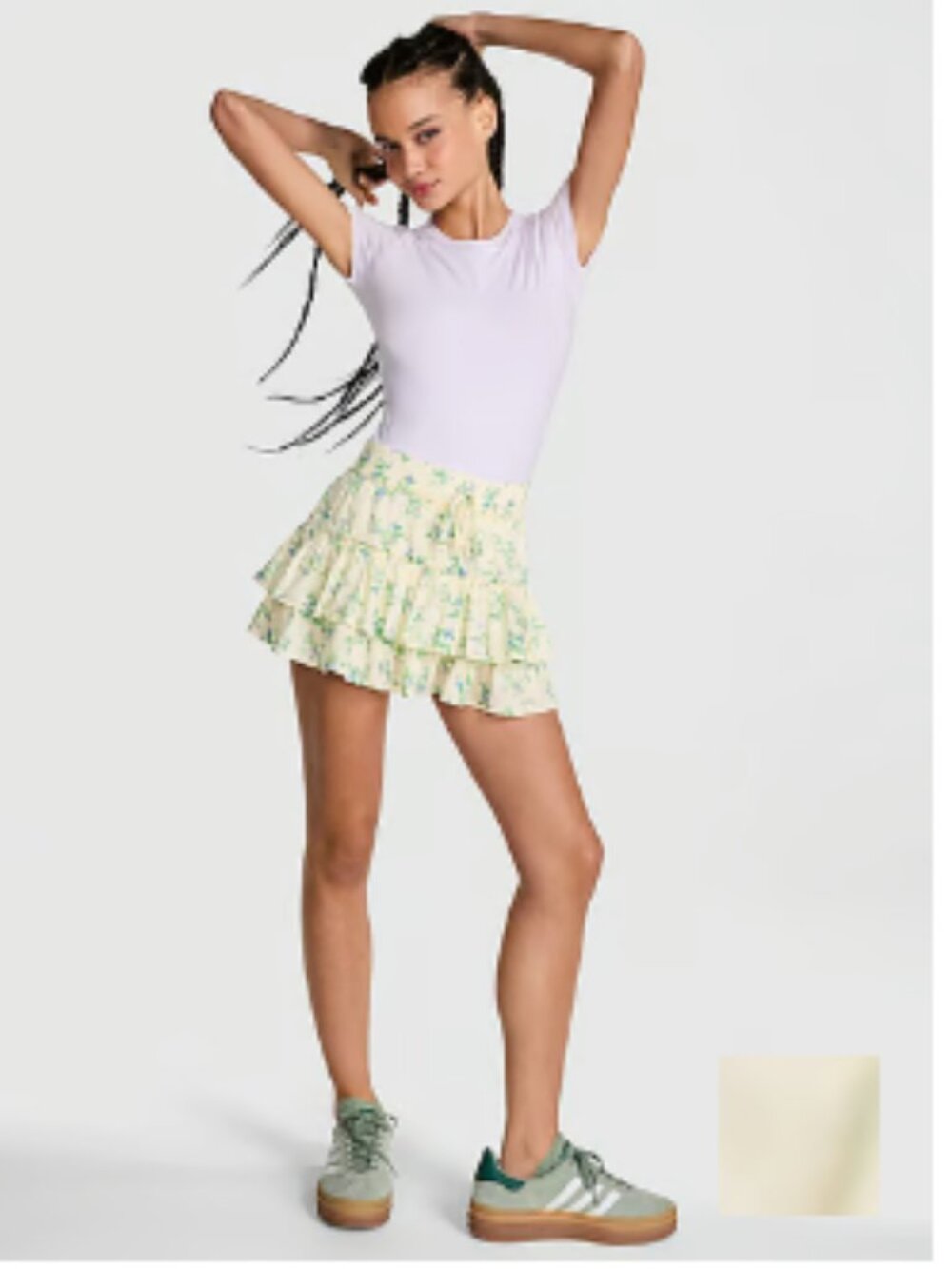 NWOT -Summer Fling Satin Ruffle Skirt (skort)